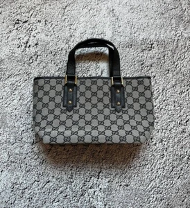 Gucci GG Canvas Leder Tasche Schwarz Monogramm Handtasche - Bild 1 von 14