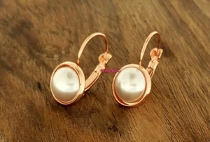 NEW EARRINGS ADORN STYLE EXCLUSIVE ORIGINA FASHION ANTIALLERGIC ROSE GOLD PLATED - Picture 1 of 2