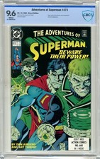 Adventures of Superman  #473  CBCS  9.6  NM+  White pgs  12/90  Green Lantern &