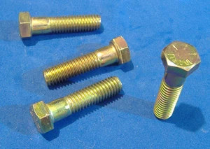 LOT OF 4 GRADE 8 HEX HEAD CAP SCREW 7/16-14 X 1 3/4" YELLOW ZINC HARDENED BOLT - Picture 1 of 1