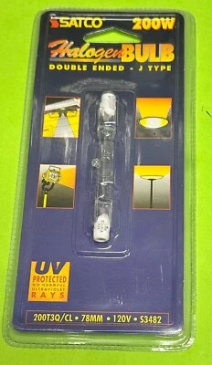 SATCO S3482 200W DOUBLE ENDED J-TYPE HALOGN LIGHT BULB 200T3Q/CL 78MM 200 WATT - Image 1 of 2