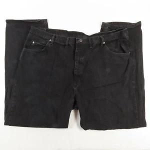 Wrangler Mens Jeans Size 46x32 Relaxed Fit High Rise Dark Wash Black Denim - Picture 1 of 9