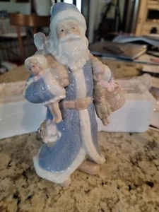 Ice Blue Santa Figure bearing gifts - Picture 1 of 4
