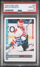 1992 O-Pee-Chee Martin Brodeur #59 PSA 10 Gem Mint HOF