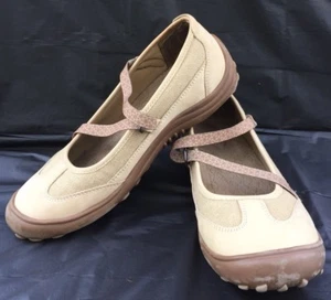 Lands End Z-Riemen hellbraun Leder Mary Jane Komfort Wandern Trekking Schuhe 8,5B - Bild 1 von 12