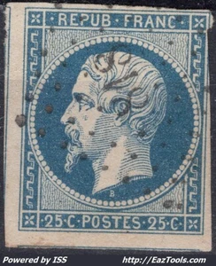 FRANCE PRESIDENCE 25c BLEU N° 10 OBLITERATION PC 818 A VOIR - Picture 1 of 2