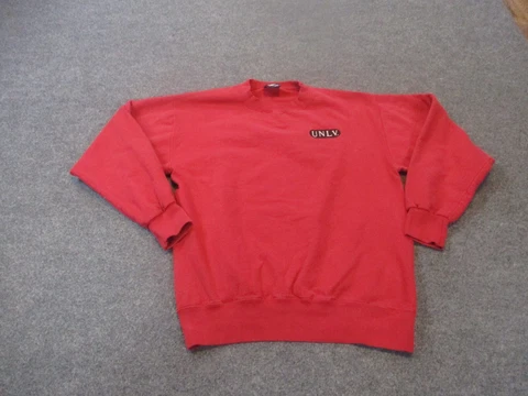 Vintage UNLV Sweatshirt Adult M Red USA Made Spell Out Logo Rebels Pullover Mens Cover