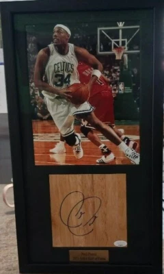 PAUL PIERCE PERSONALIZADO ENMARCADO 11X20 CUADRO/AUTO PISO CERTIFICADO JSA AF40470 Foto 1 de 4