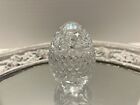 Made In France Cut Crystal Design Glass Egg Shaped Paperweight Easter  3.25"