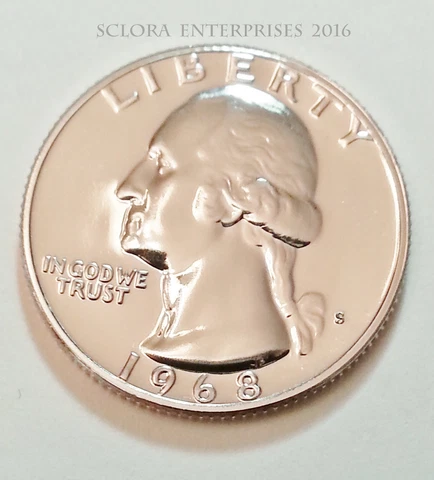 1968 S WASHINGTON *PROOF* QUARTER  **FREE SHIPPING** Cover