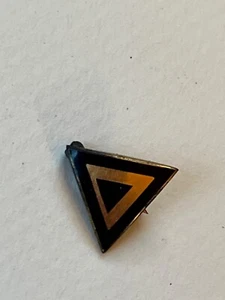 Vintage Gold-Filled & Black Enamel Dainty Triangle Hat or Lapel Pin or Tie Tac - - Picture 1 of 7