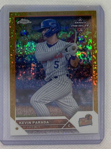 KEVIN PARADA ~2023 PRO DEBUT CHROME GOLD MINI DIAMOND REFRACTOR PARALLEL 02/50