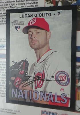 2016 Topps Heritage High Number Lucas Giolito RC Wal-Mart Black Border #THC-514 - Image 1 of 2