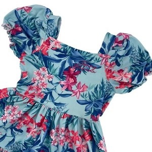 Tommy Bahama Floral Dress Tiered Puff Sleeve Girls Size 4T - Picture 1 of 7