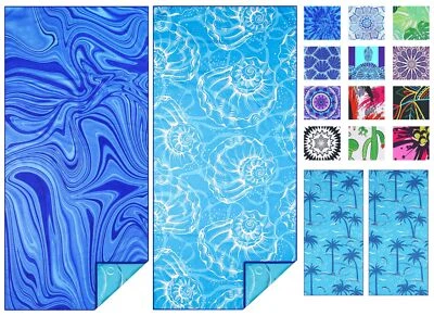 Paquete de 2 toallas de playa finas de microfibra 71x32 pulgadas arena ligera de gran tamaño Foto 1 de 4