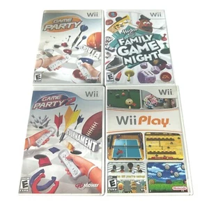 Nintendo Wii Video Game Lot Family Game Night, Game Party 1 & 2, Wii Play - Picture 1 of 6