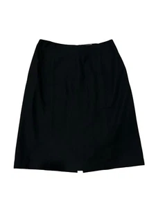 Eddie Bauer Women's Size 12 Wool Pencil Skirt Black Zip Solid 24” - Picture 1 of 5