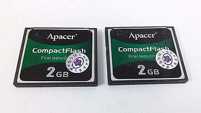 2 Apacer Compact Flash Memory Card 2x 2GB Industrial Camera Card P/N 2E020.7830B - Image 1 of 3