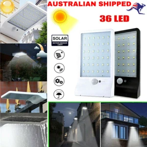 36 LED Solar Powered Garden Outdoor Motion Sensor Security Wall Lamp Waterproof - Picture 1 of 10