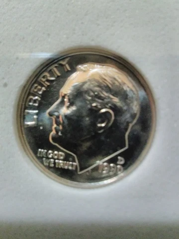 Decade 1990 Thur 1999 AU Denver Roosevelt Dimes Each One In Acrylic Holder Cover
