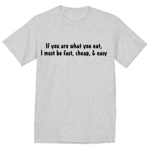Fast Food Funny Saying T-shirt Novelty T-shirts Mens Graphic Tee Shirt - Picture 1 of 1