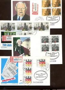 12 FDC BRD aus 1987 - Postlauf - ( 4 x R- Brief ) ( 27937 ) - Bild 1 von 3