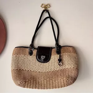Bolso de Mano Brighton Savannah Paja Correas de Cuero Boho Vacaciones de Verano - Imagen 1 de 6