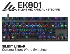 Erasem EK801-SL Silent Mechanical Keyboard - TKL 80% - Silent Linear Switches - Picture 1 of 7