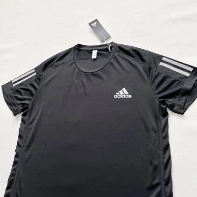 $40 NUEVO CON ETIQUETAS ADIDAS Para hombres Own The Run Negro Reflectante Plata Camiseta para Correr GRANDE Foto 1 de 4