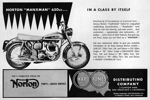 Pubblicità originale moto Norton Manxman 650 1961 - Foto 1 di 1
