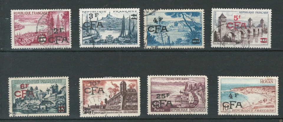 REUNION CFA FRENCH COLONIES CASTLES HISTORICAL SITES  USED STAMPS LOT (CFA 130) - Image 1 of 1