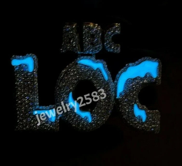 Colgante de plata 925 con dije personalizado de circonita cúbica de 3,88 quilates para hombre REGALO Foto 1 de 4