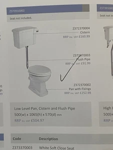 Unused Low Level Pan And Toilet Cistern contains more pictures - Picture 1 of 7