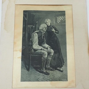 Antica foto acquaforte su seta Romola Silas Marner di Sandham - Foto 1 di 3