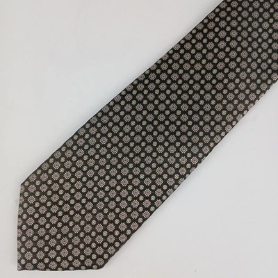 "Corbata para hombre Joseph Abboud Collection 100 % seda geométrica bronceada/negra 59"" x 3"" Foto 1 de 4