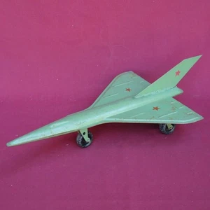 Antiguo JUGUETE AVIÓN MILITAR SOVIÉTICO URSS 18"=47 cm acero prensado modelo de avión vintage - Imagen 1 de 8
