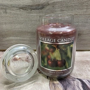 Village Candle USA Premium Large Black Cherry Scented Jar Double Wick NEW - Picture 1 of 8