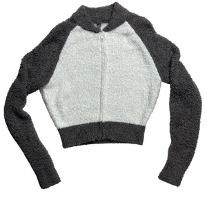 SKIMS Cozy Knit Zip Up Sweater Grey Chalk Multi Color Size S/M New - Picture 1 of 12