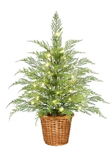My Texas House Potted 24" Pre-Lit Twinkle LED Cypress Christmas Tree - Picture 1 of 1