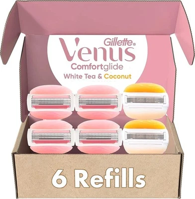 Gillette Venus ComfortGlide White Tea 4 count With 2 Coconut Scent Olay Blades  - Image 1 of 4