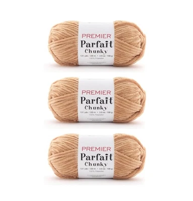 Bundle of 3 - Premier Yarns Parfait Chunky Yarn - Almond Butter 1150-81 - Image 1 of 2