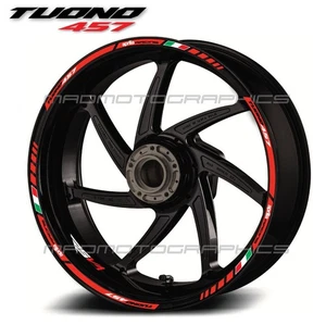 aprilia racing wheel decals stickers rim stripes for TUONO 457 graphics red - Picture 1 of 2