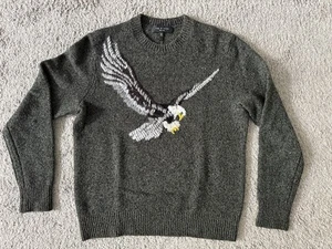 Rag & Bone Eagle Sweater Dark Green Mens M - Picture 1 of 4