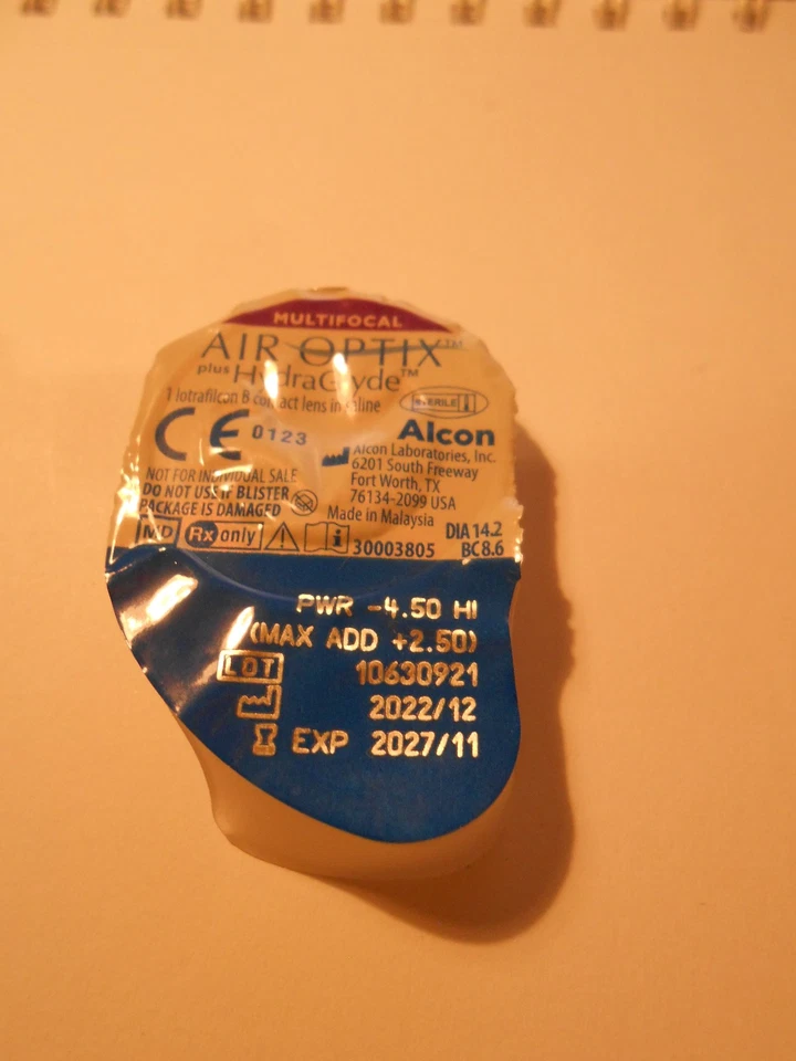 1 Air Optix Plus HydraGlyde Multifocal Kontaktlinse-4.5 Diopt Add +2.50 - Bild 1 von 1