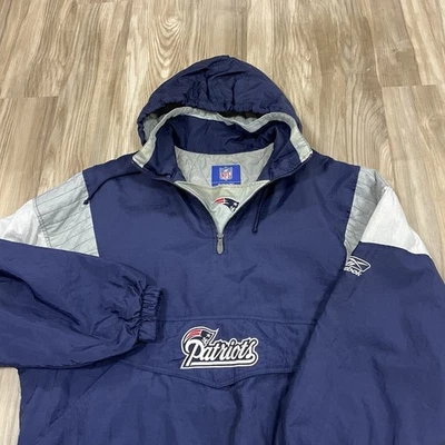 Chaqueta cortavientos acolchada de fútbol americano de la NFL Reebok New England Patriots XL de colección de los 90 Foto 1 de 4