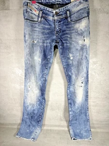Diesel Navy Bleached Damen Distressed Jeans - W27 L32 - sehr guter Zustand Y2K - Bild 1 von 8