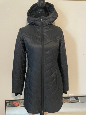 Columbia Mujer Talla M Omni-Heat Negro Cremallera Completa Larga Chaqueta con Capucha Puffer Parka Foto 1 de 4
