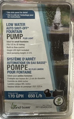 Bomba de fuente POND BOSS 52768, 1/64 HP, 120 V AC, cable de 16 pies 38EF36 Foto 1 de 2