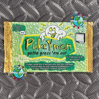 PUKEY-MON NEW/SEALED PACK 5-CARDS PUKEYMON POKEMON PARODY like garbage pail kids - Image 1 of 2