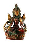 Statue Tara Green Déesse Buddhist 12 CM 400 Gr Brass - 6995